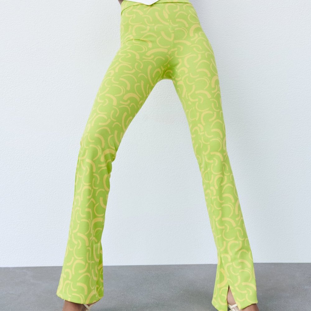 NWT Zara Flared Jacquard Pants